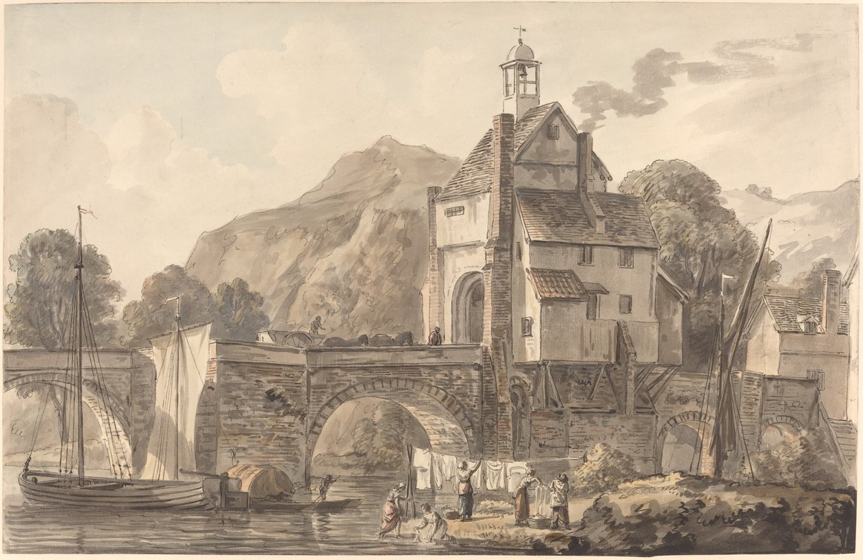 Broen ved Bridgnorth i Shropshire av Paul Sandby
