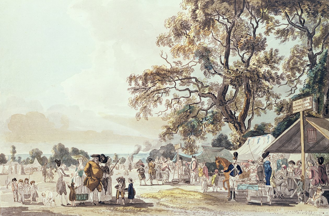 The Encampment i Hyde Park, 1780 (fargeakvatint) av Paul Sandby