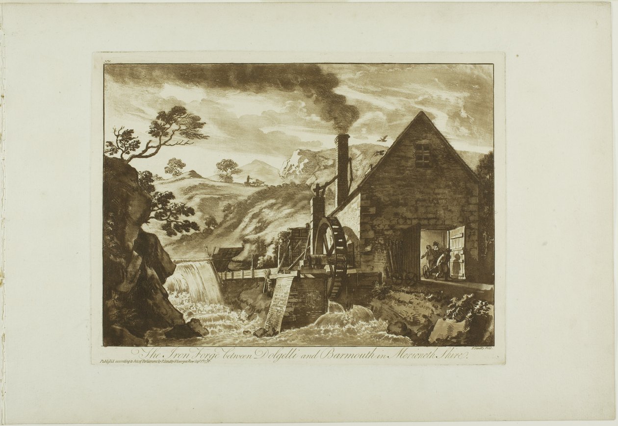 Iron Forge mellom Dolgelli og Barmouth i Merioneth Shire av Paul Sandby