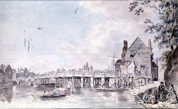 Den gamle broen i Windsor av Paul Sandby