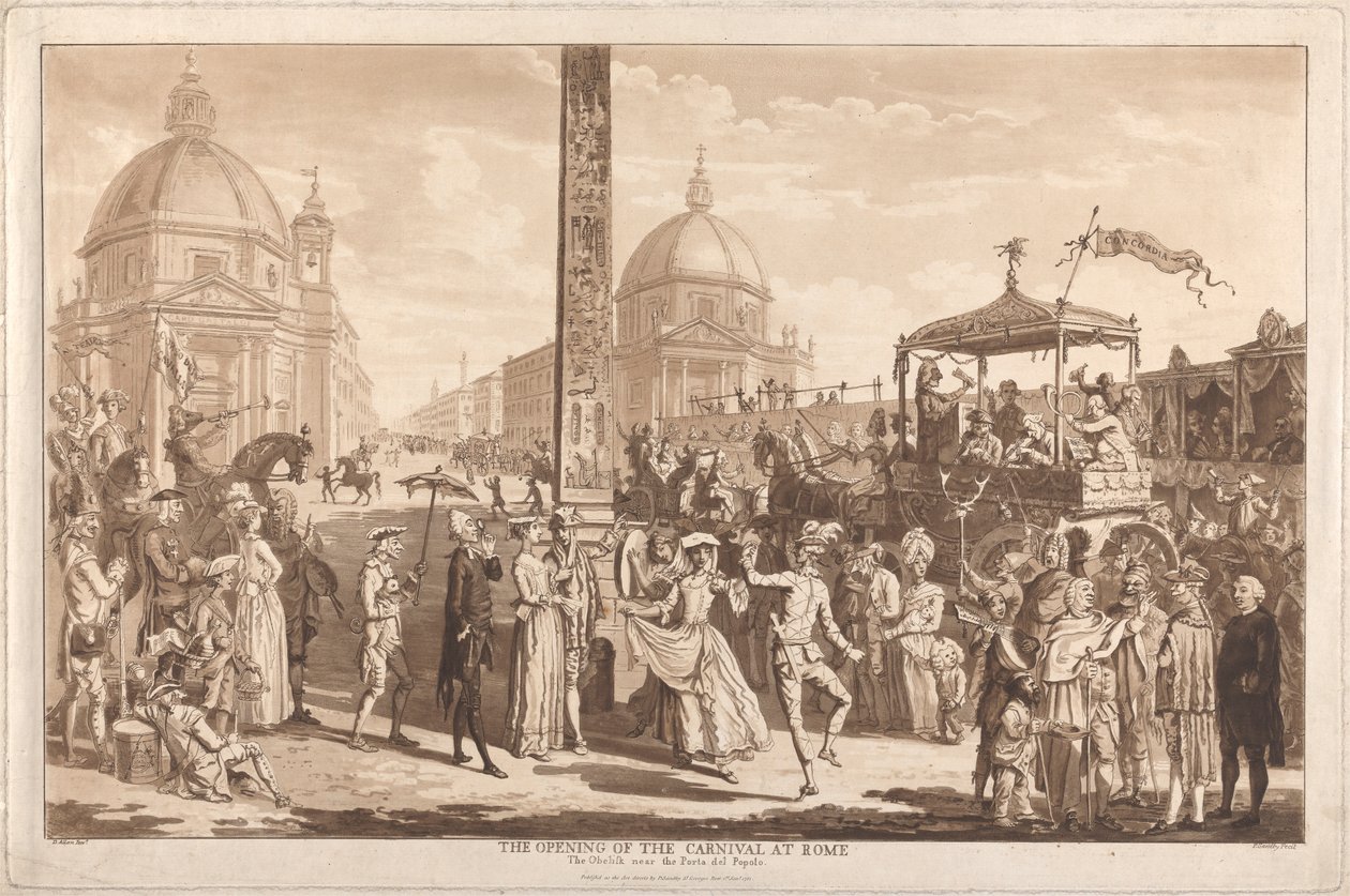 Åpningen av karnevalet i Roma av Paul Sandby