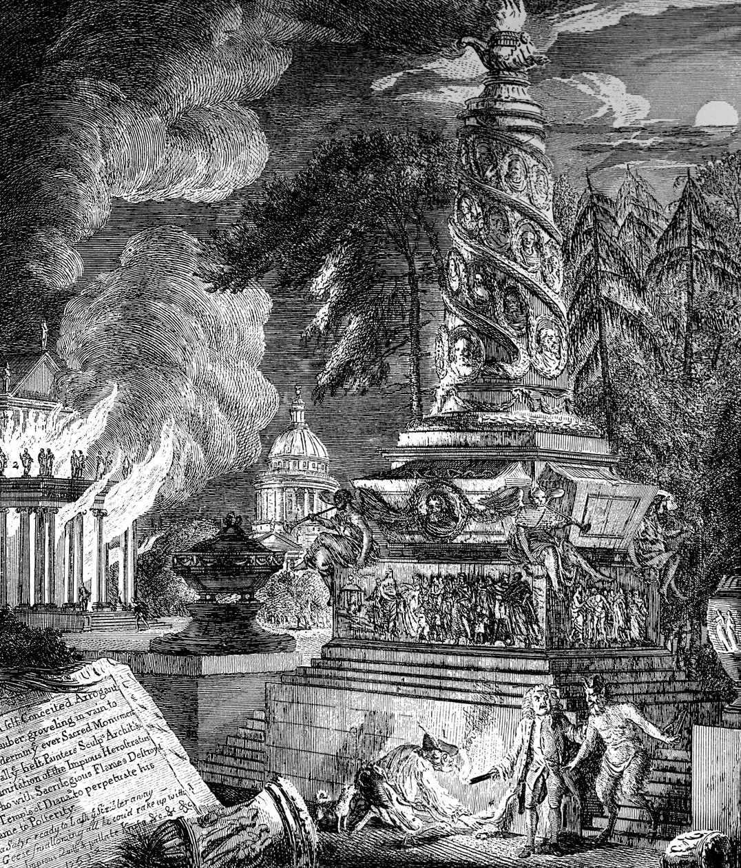 Brenningen av tempelet i Efesos, 1753 av Paul Sandby