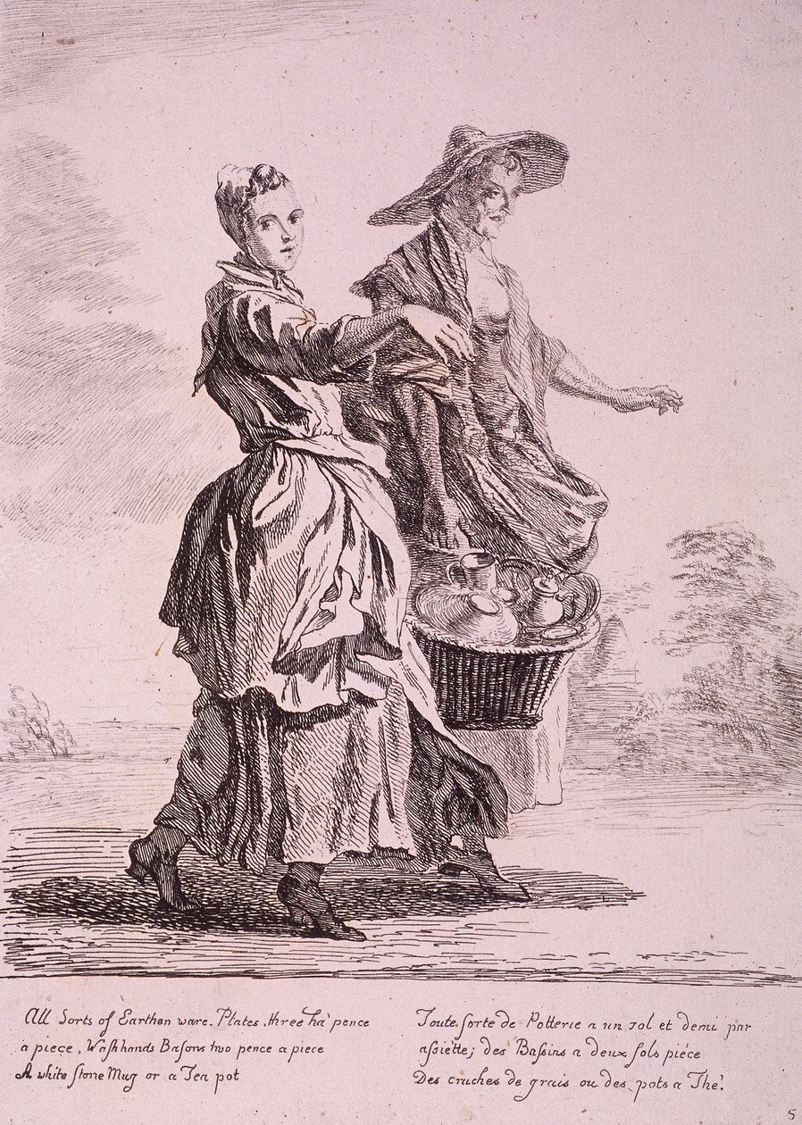 To serviseselgere, Cries of London, 1760 av Paul Sandby
