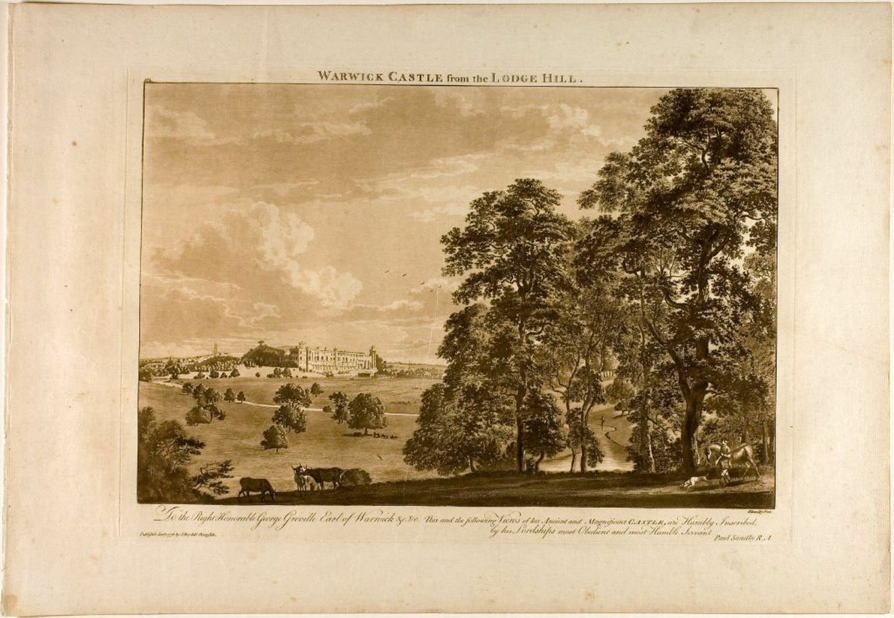 Warwick Castle fra Lodge Hill, plate 1 av Paul Sandby