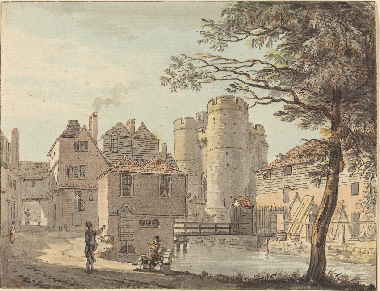 West Gate ved Canterbury av Paul Sandby