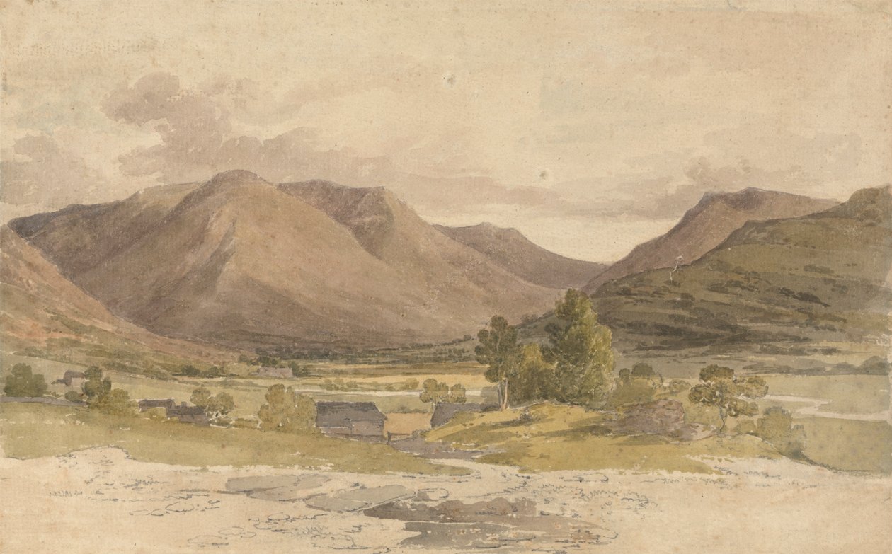 Utsikt over Side Farm, Patterdale av Paul Sandby Munn