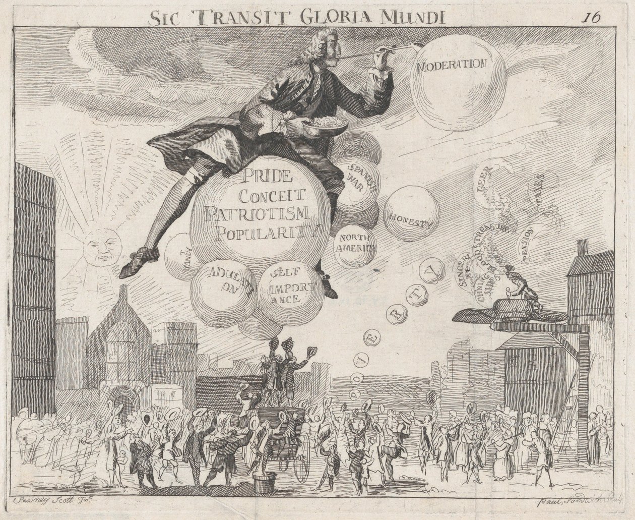 Dermed går verdens ære, ca. 1762, ca. 1762 av Paul Sandwich