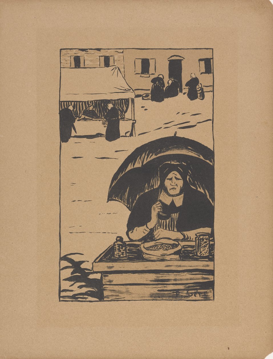 The Street Vendor 1895 (farge litho) av Paul Sérusier