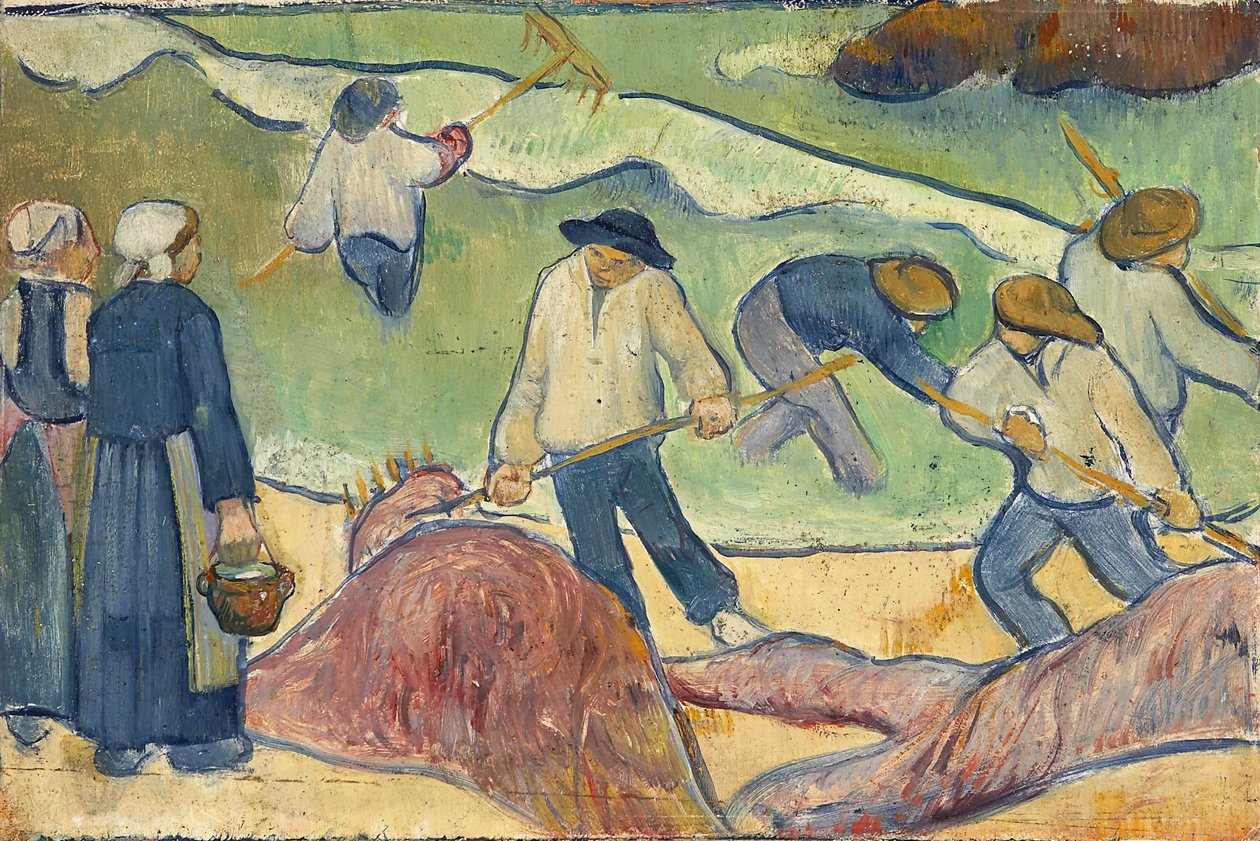 Lite landskap med tang-fiskere, av Serusier, Paul (1864-1927). Olje på papp, ca. 1889. Mål : 21,9x33,2 cm. Staedtische Galerie im Staedelschen Kunstinstitut, Frankfurt am Main av Paul Sérusier