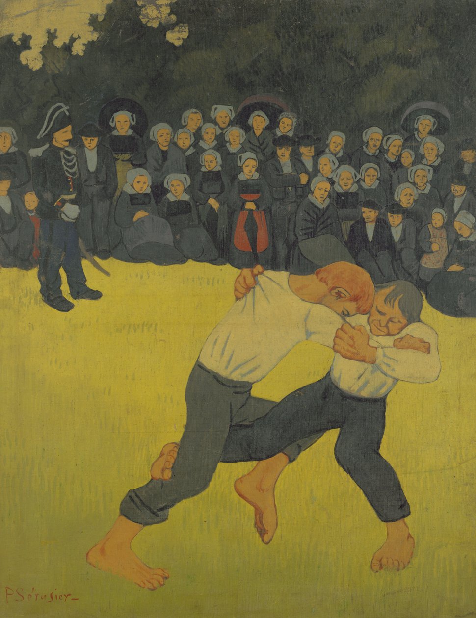 The Wrestling Bretons, ca. 1893 (olje på lerret) av Paul Sérusier