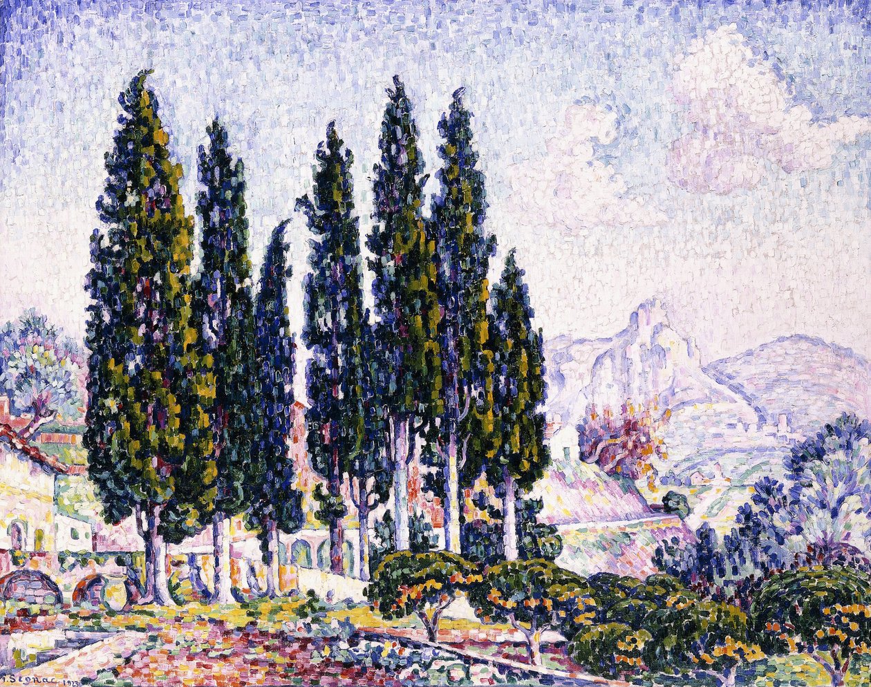 En hage ved Saint-Paul, 1923 av Paul Signac
