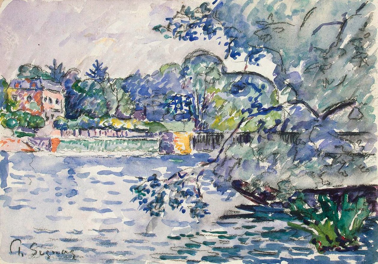 Seinebredden, ca 1900 av Paul Signac