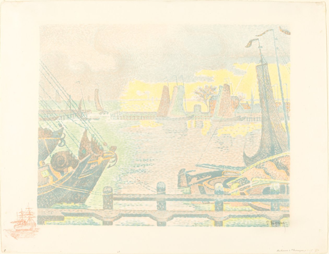 Båter ved Flushing av Paul Signac
