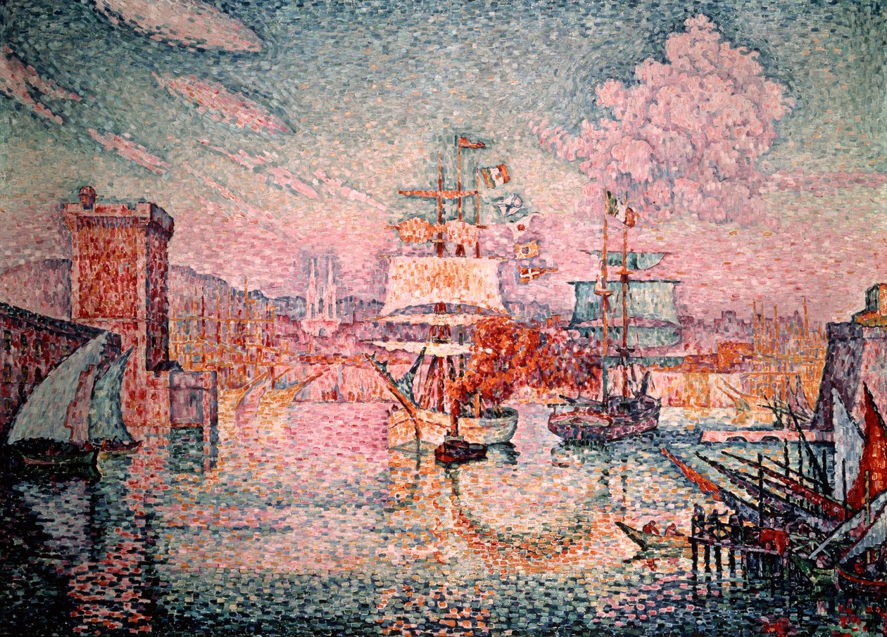 Inngang til havnen i Marseille, 1911 av Paul Signac