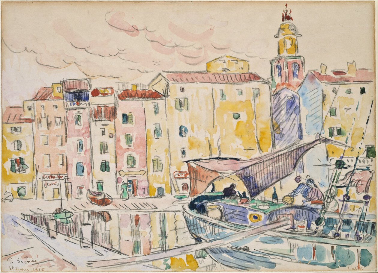 Fra havnen i Saint-Tropez av Paul Signac