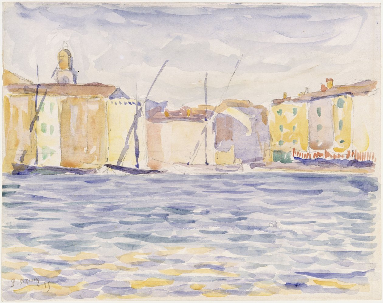 Hus ved en landingsplass i sør av Paul Signac