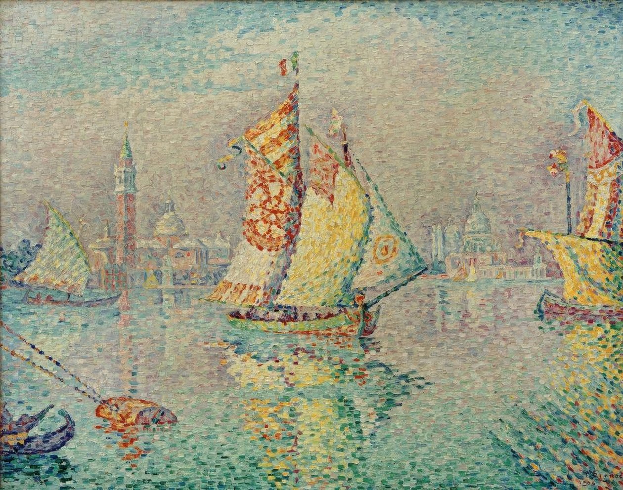 Laguna, gult seil av Paul Signac