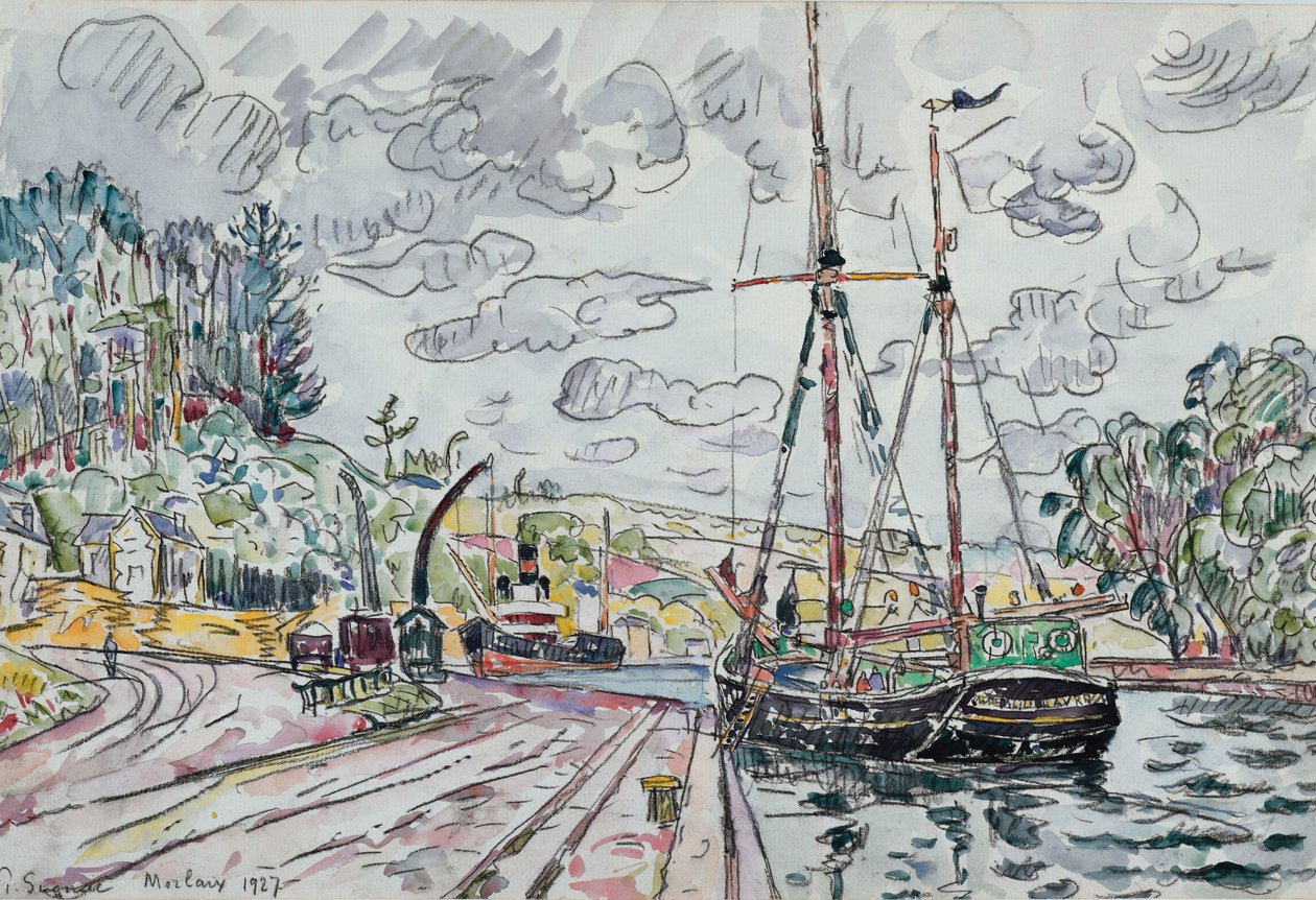 Landskap ved Pontrieux, 1927 av Paul Signac