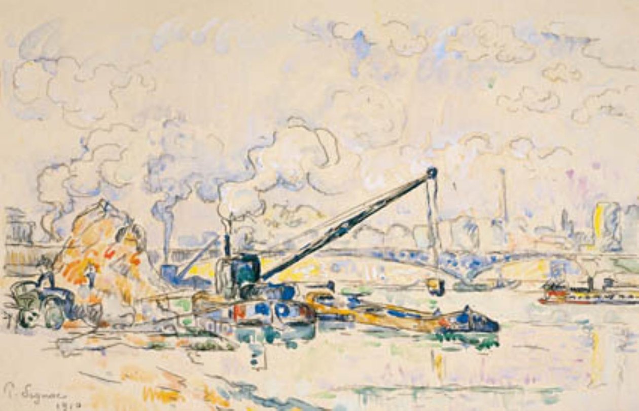 Mirabeau-broen. Sandbunken av Paul Signac