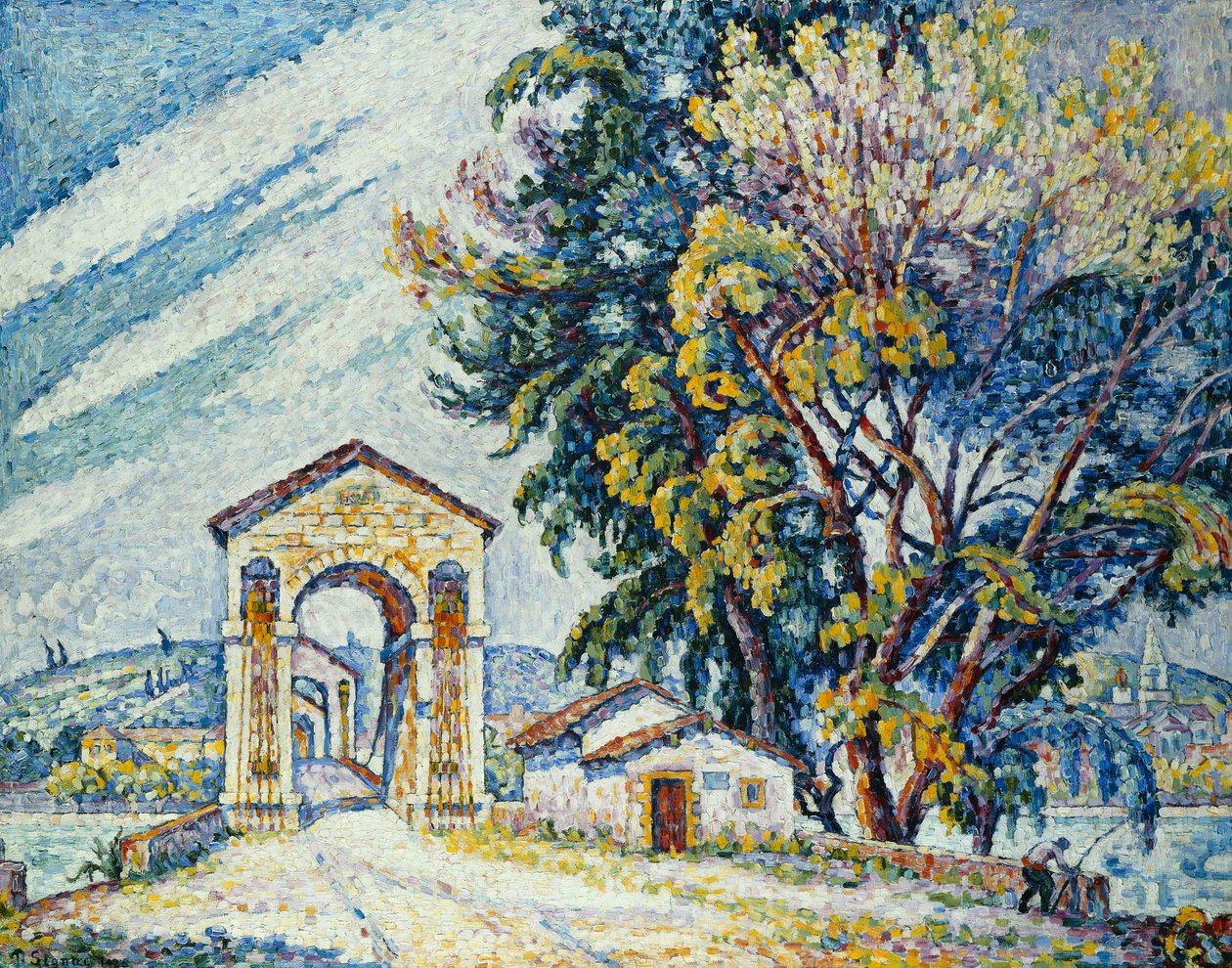 Broen ved Bourg-Saint-Andeol, 1926 av Paul Signac