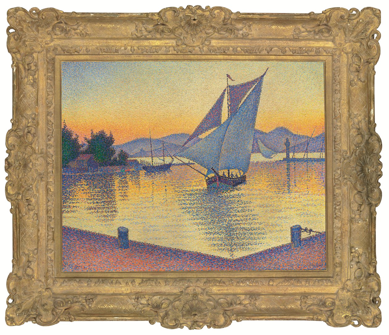 Havnen ved solnedgang, opus 236 (Saint-Tropez) av Paul Signac