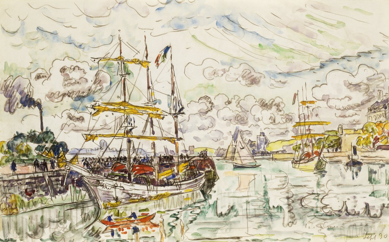 Havnen i Saint-Malo, 1930 av Paul Signac