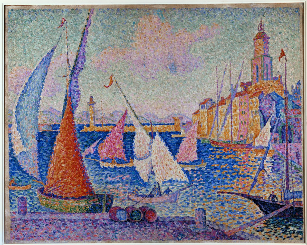Kaien. St. Tropez (olje på lerret) av Paul Signac