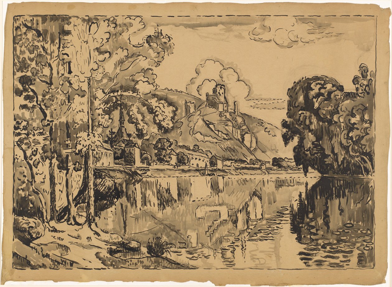 Les Andelys en sommermorgen av Paul Signac