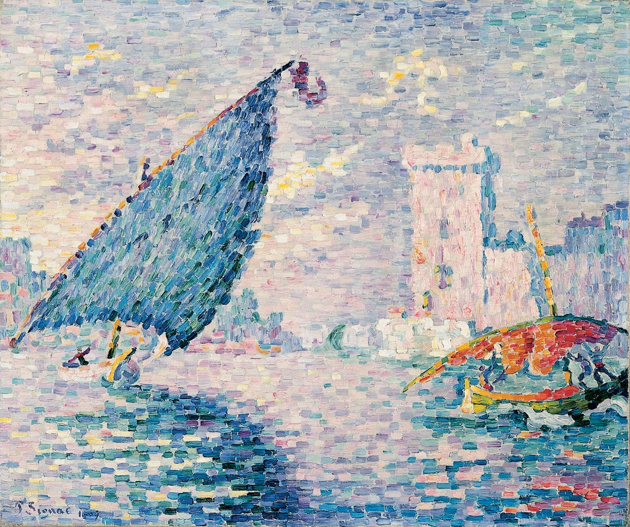 Marseille, fiskebåter, 1907 av Paul Signac