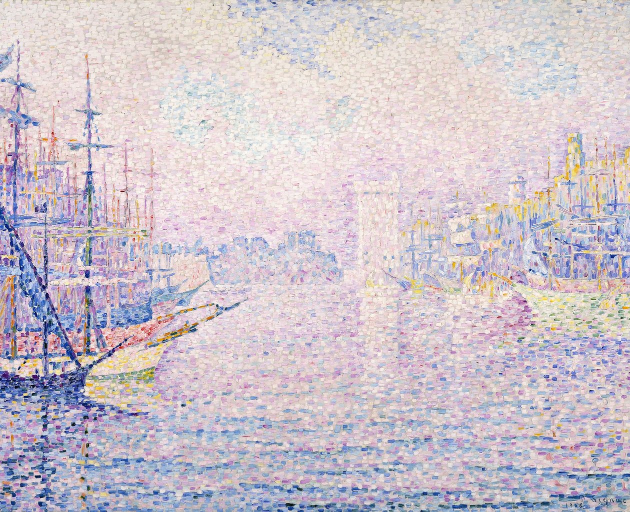Marseille havn, Morning Mist, 1906 av Paul Signac