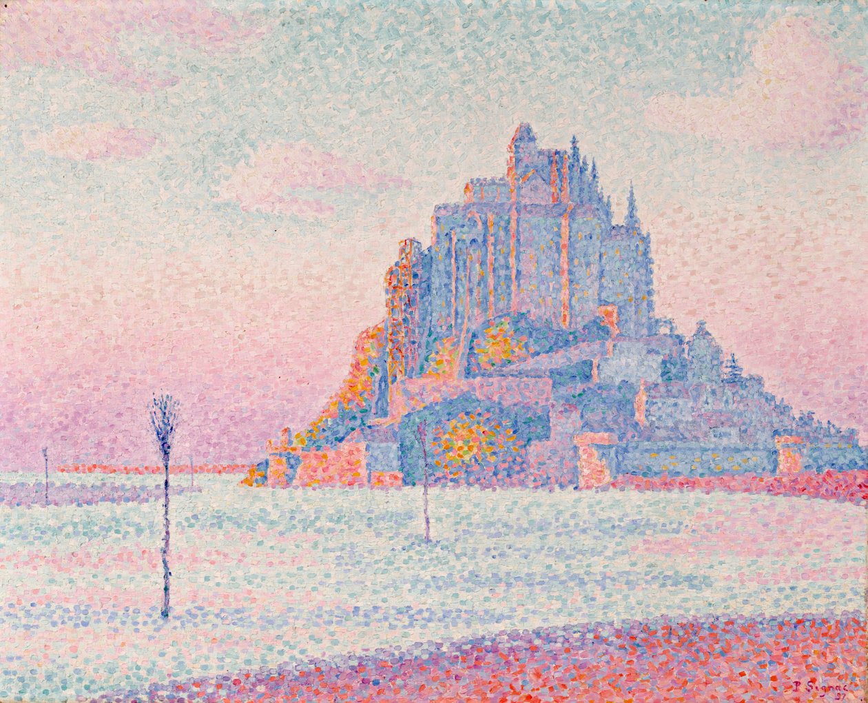 Mont Saint-Michel, solnedgang av Paul Signac