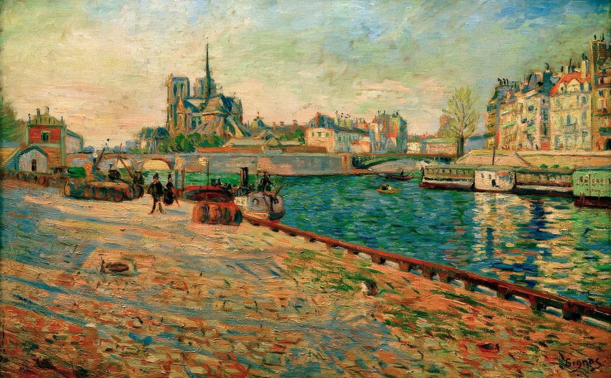 Notre-Dame, Ile Saint-Louis, utsikt fra Quai de la Tournelle, av Paul Signac