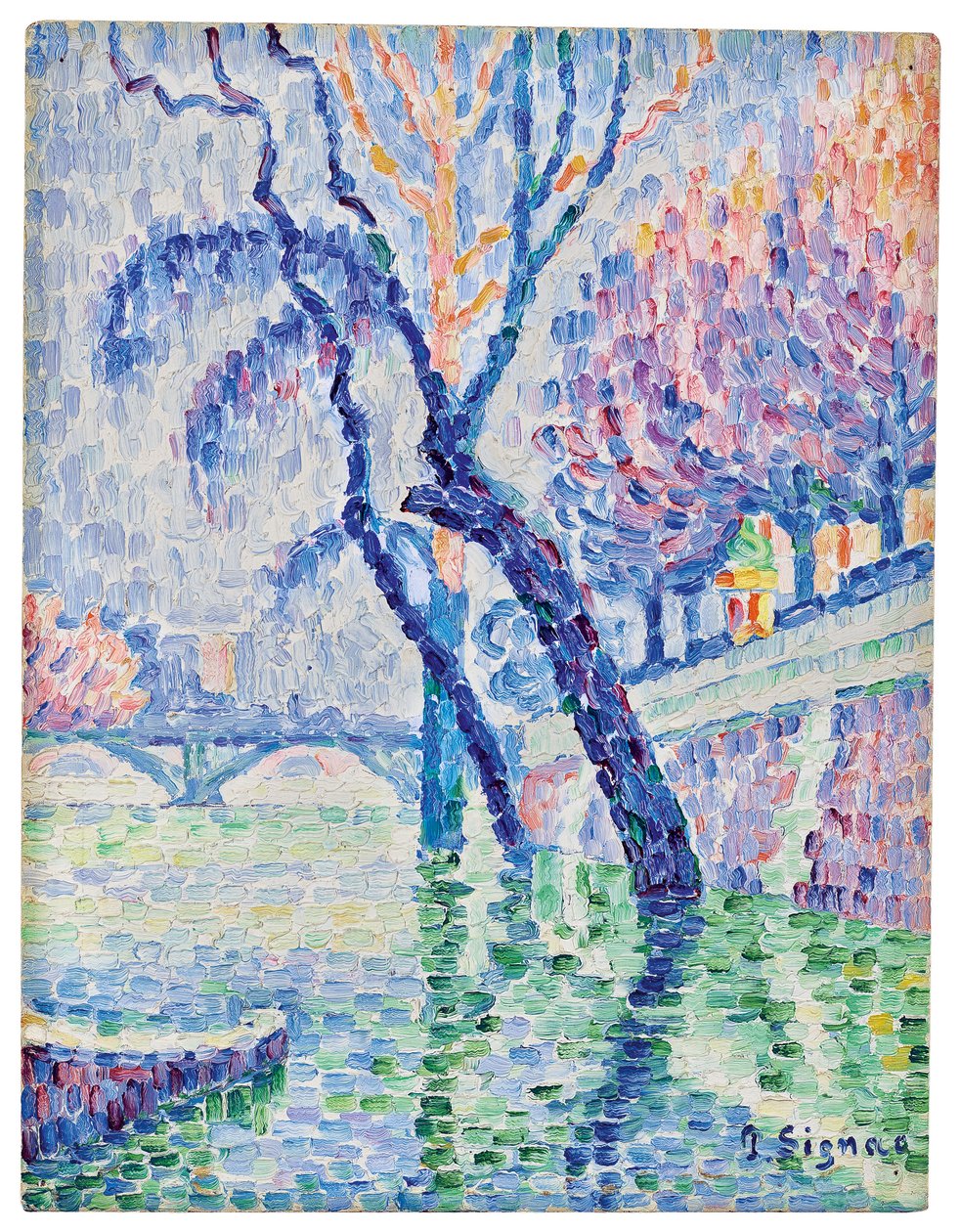 Arts Bridge, Flood, 1930 av Paul Signac