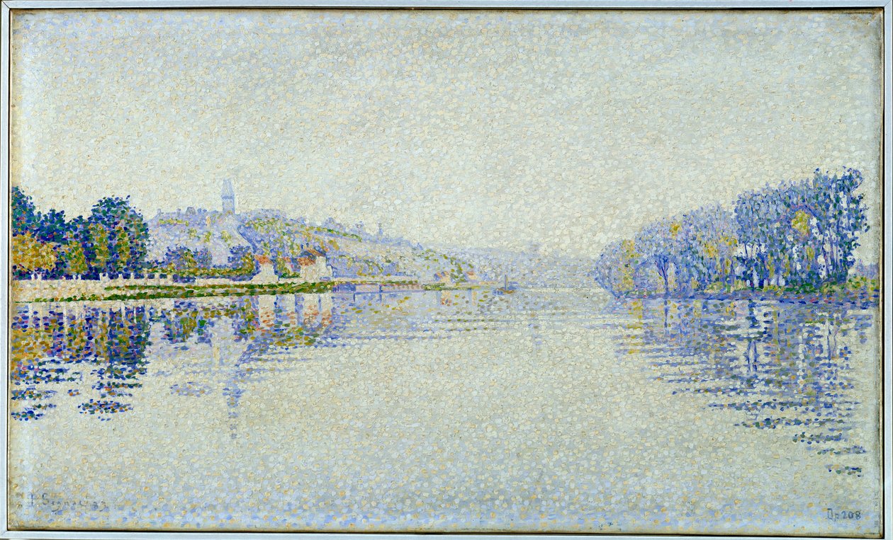 Riverside, the Seine and Herblay Maleri av Paul Signac (1863-1935) 1889 Søn. 0,33x0,55 m Paris, musee d