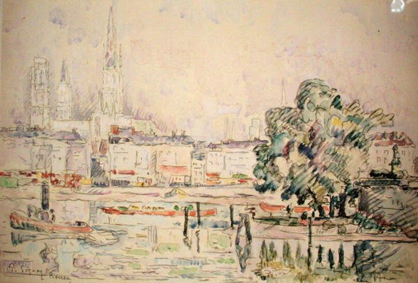 Rouen (akvarell på papir) av Paul Signac