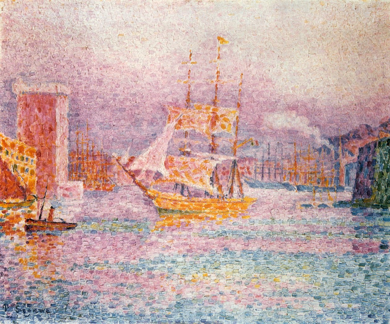 Havnen i Marseille, 1907 av Paul Signac