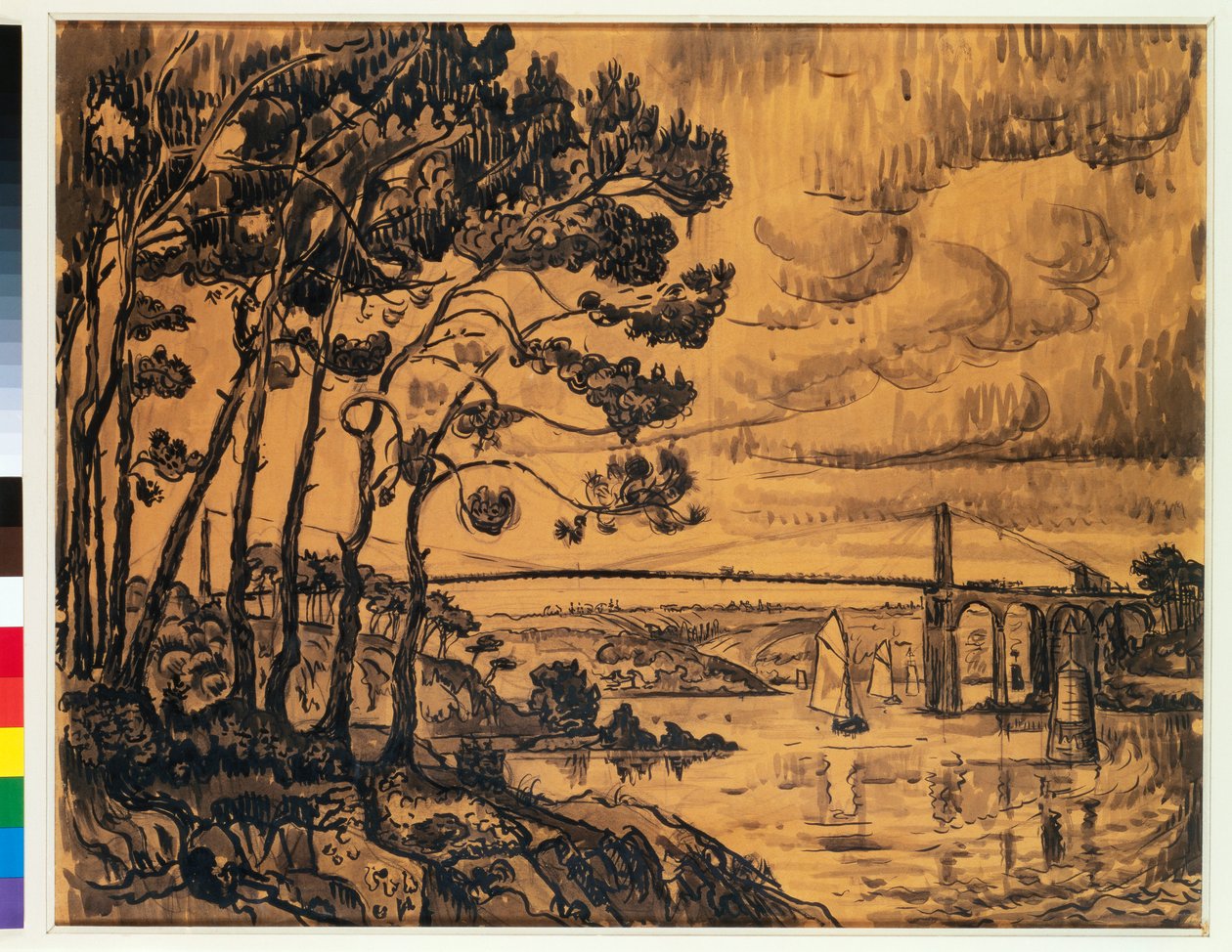 Lezardrieux-broen, 1922 av Paul Signac