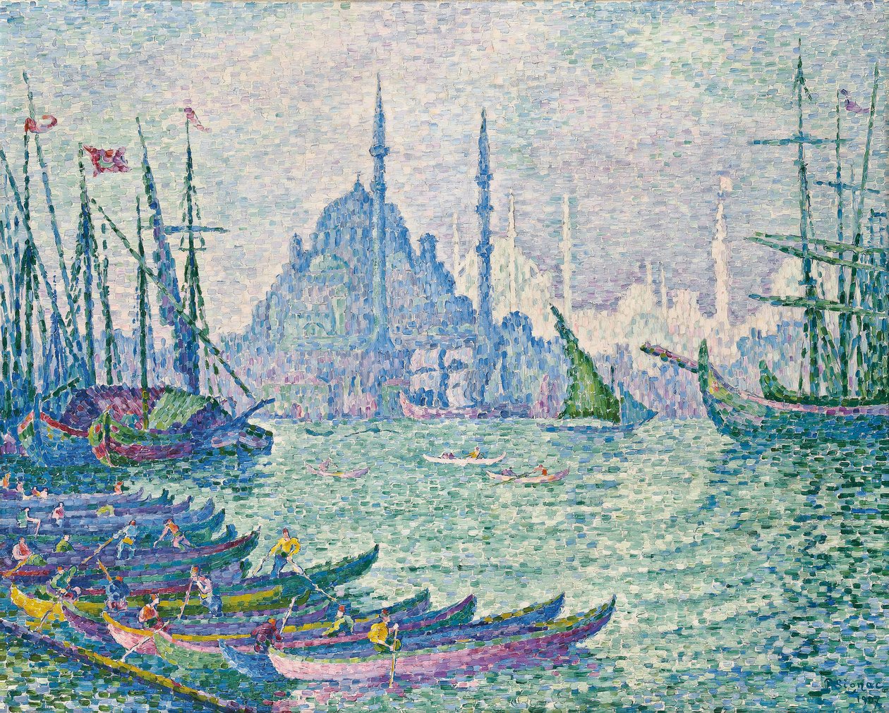 Minaretene ved Det gylne horn; La Corne d"Or, les Minarets, 1907 av Paul Signac