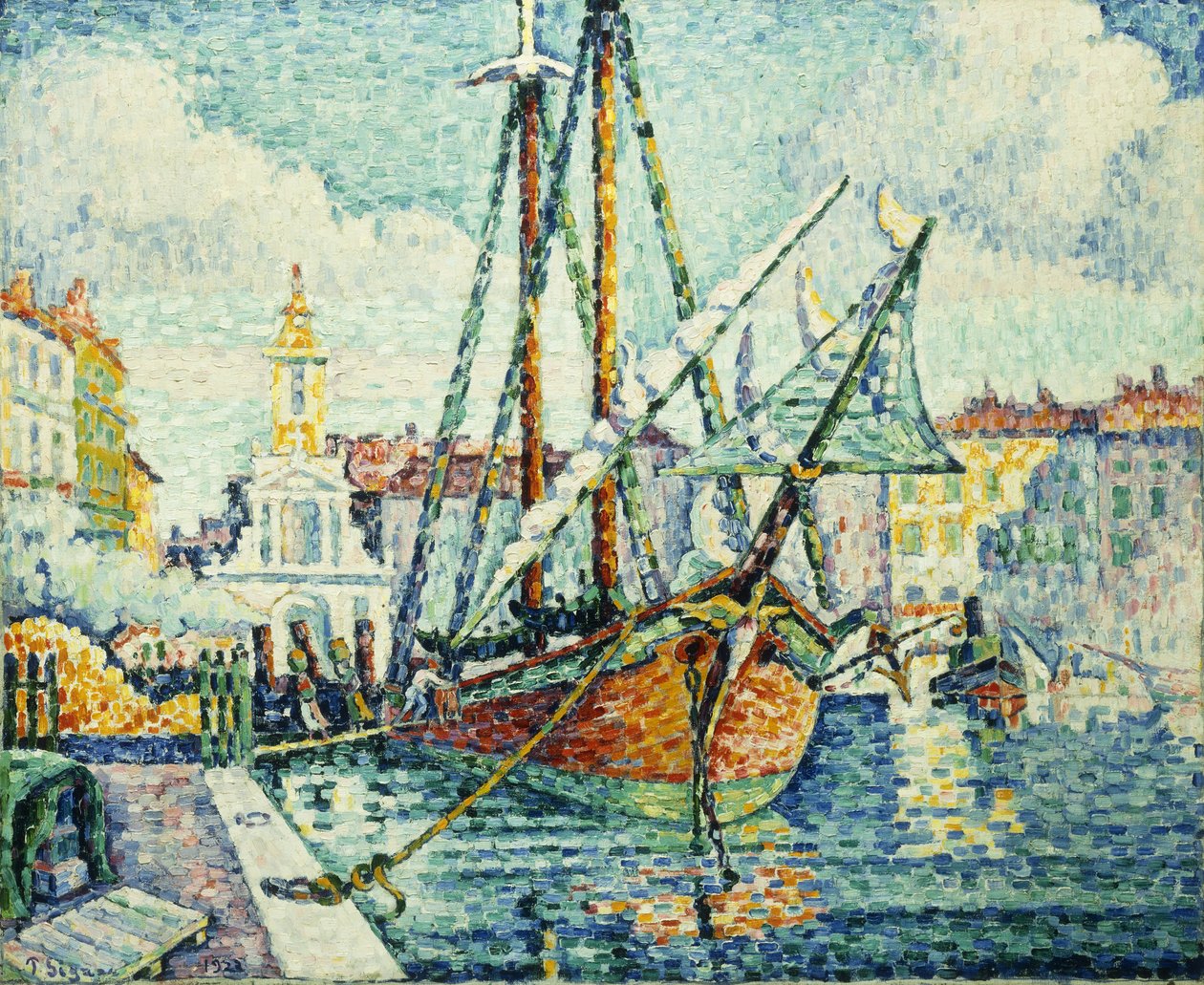 Havnen i St. Tropez; Le Port de St. Tropez, 1923 av Paul Signac