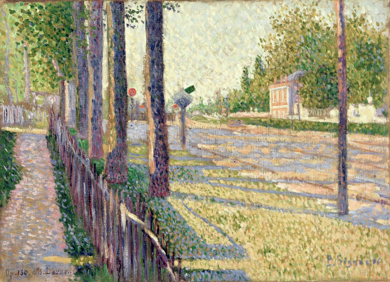 Jernbanekrysset ved Bois-Colombes, eller La Route Pontoise av Paul Signac