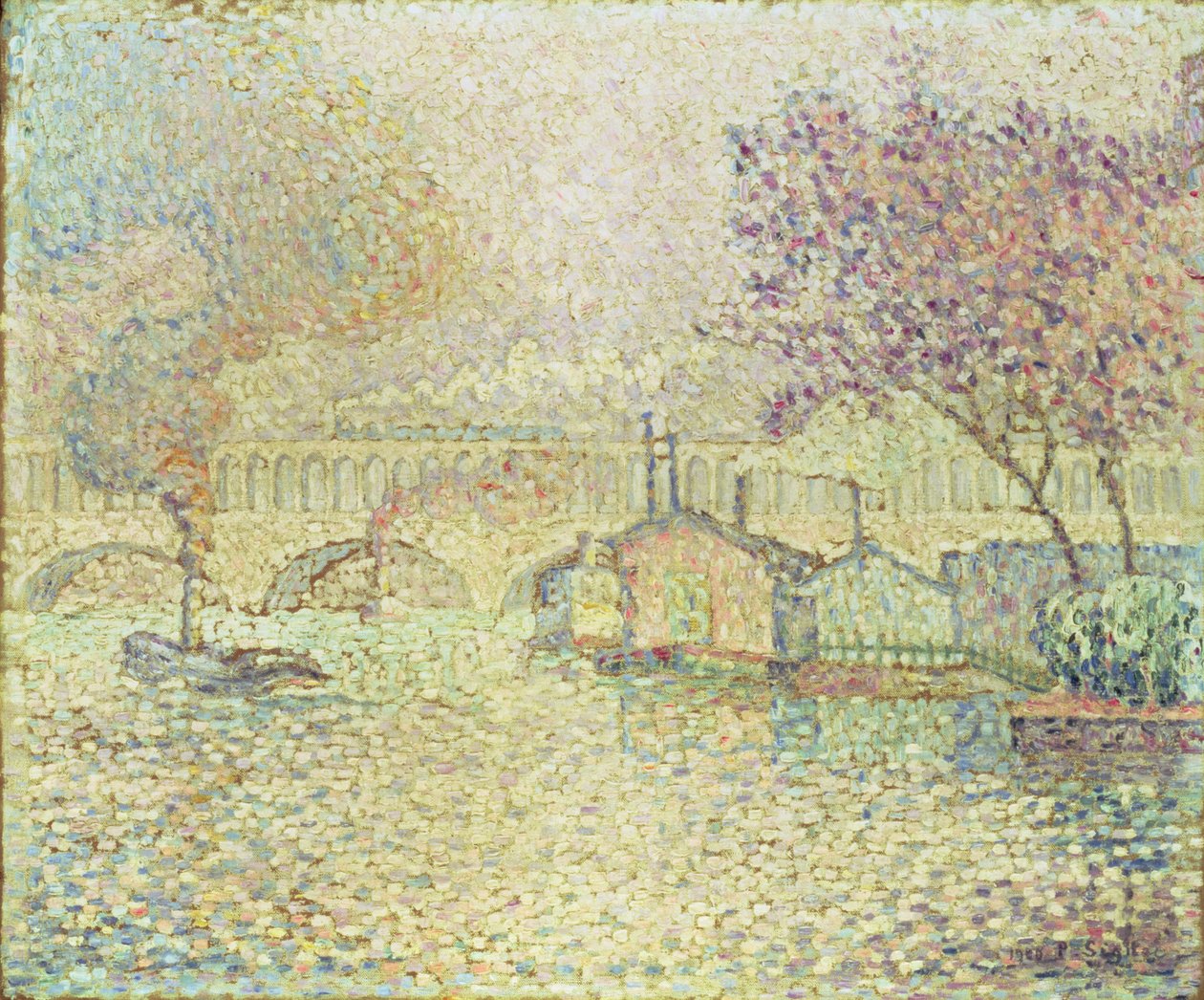 Viadukten ved Auteuil, ca. 1900 av Paul Signac