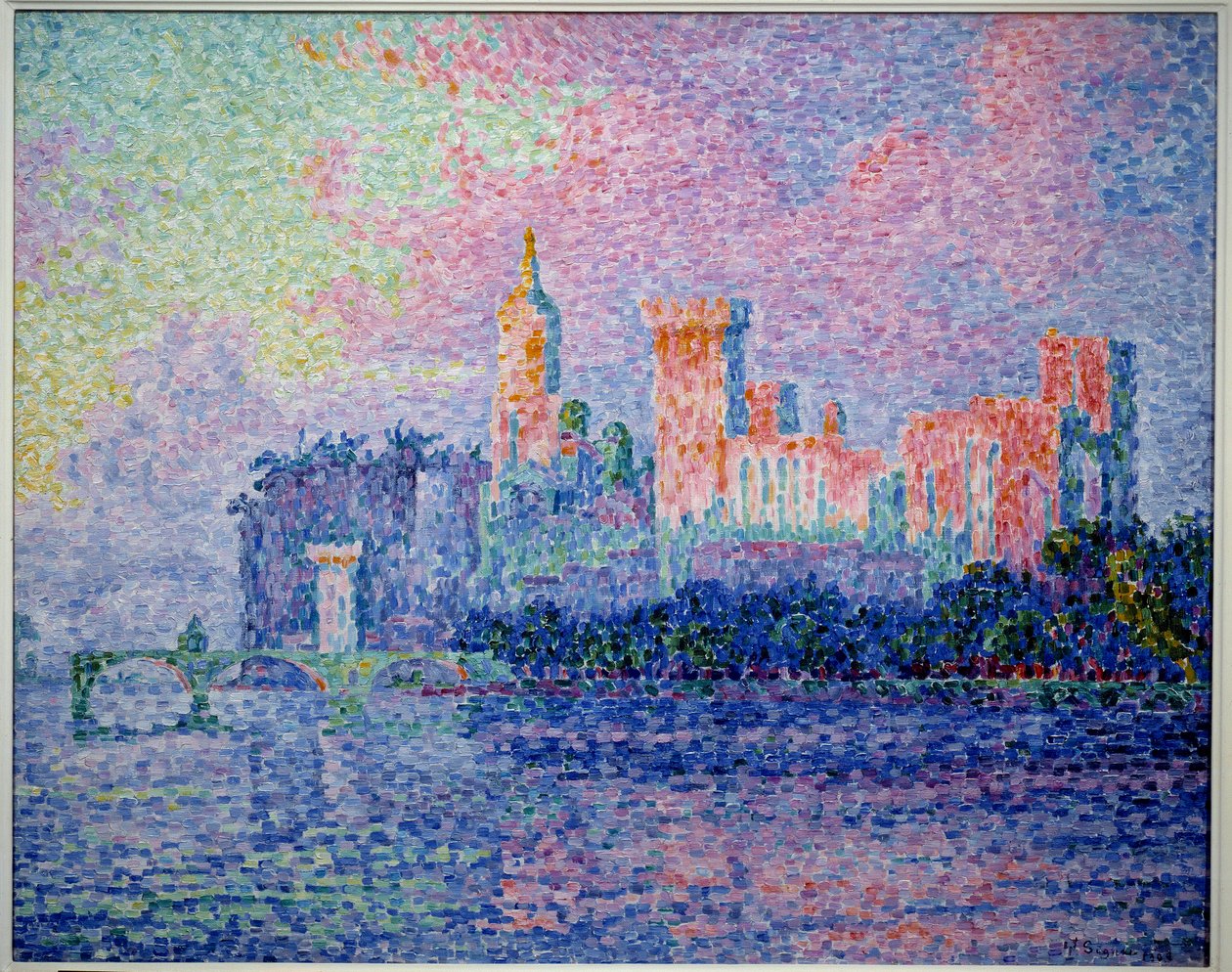 Pavenes slott i Avignon. Maleri av Paul Signac (1863-1935) av Paul Signac