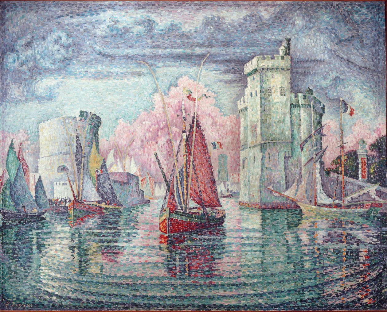 Havnen i La Rochelle - olje på lerret av Paul Signac