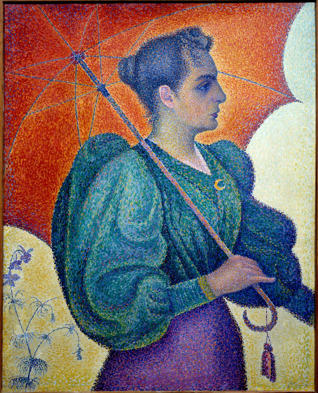 Kvinnen har paraplyen. Maleri av Paul Signac (1863-1935) av Paul Signac