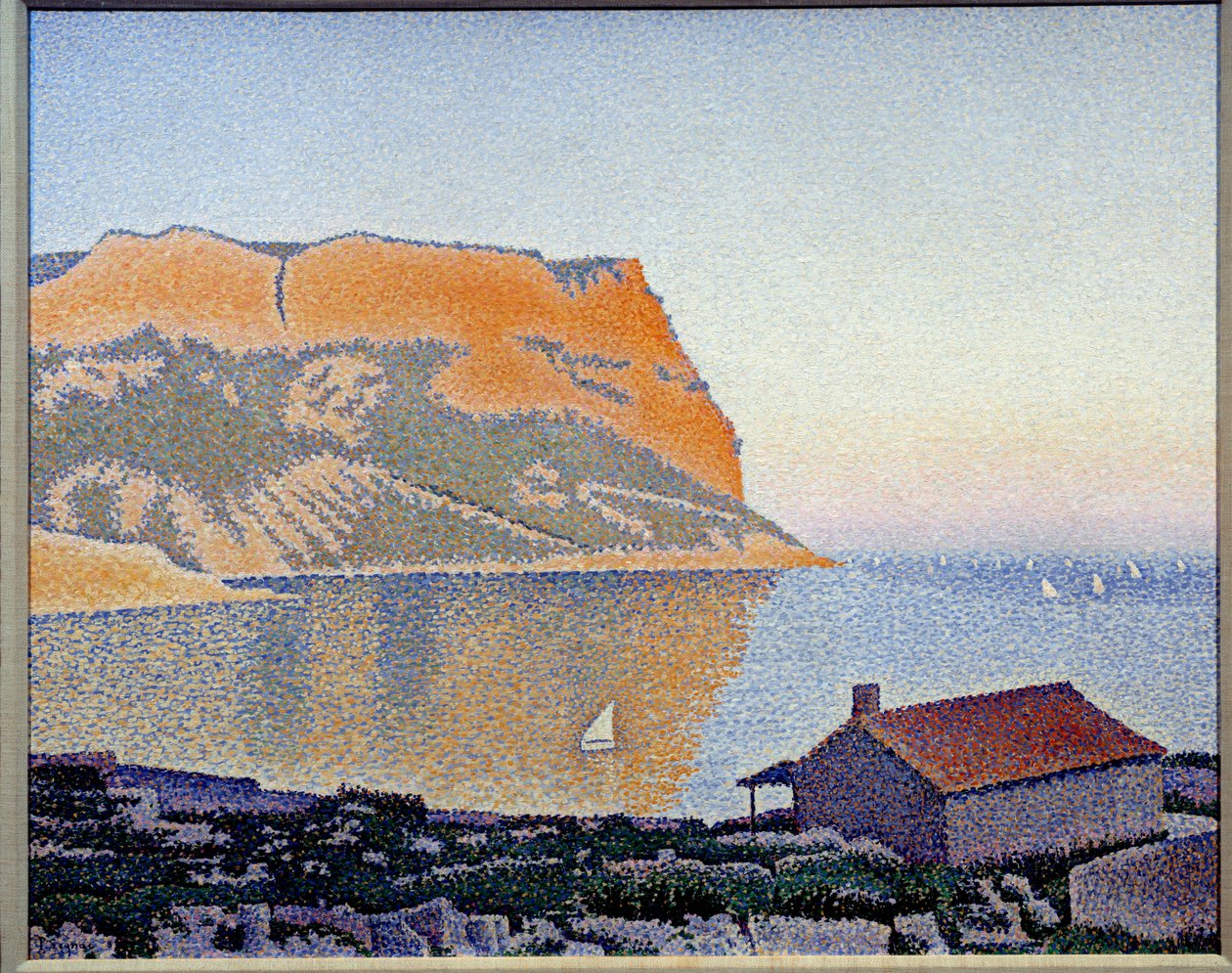 Utsikt over solbærbukten, Cap Canaille Maleri av Paul Signac (1863-1935) 1889 Privat samling - Utsikt over Cassis-bukten, Cap Canaille. Maleri av Paul Signac (1863-1935) av Paul Signac