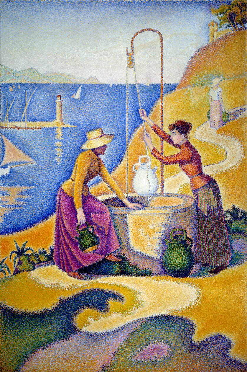 Kvinner ved brønnen eller Young Provencales ved brønnen. Maleri av Paul Signac (1863-1935) av Paul Signac