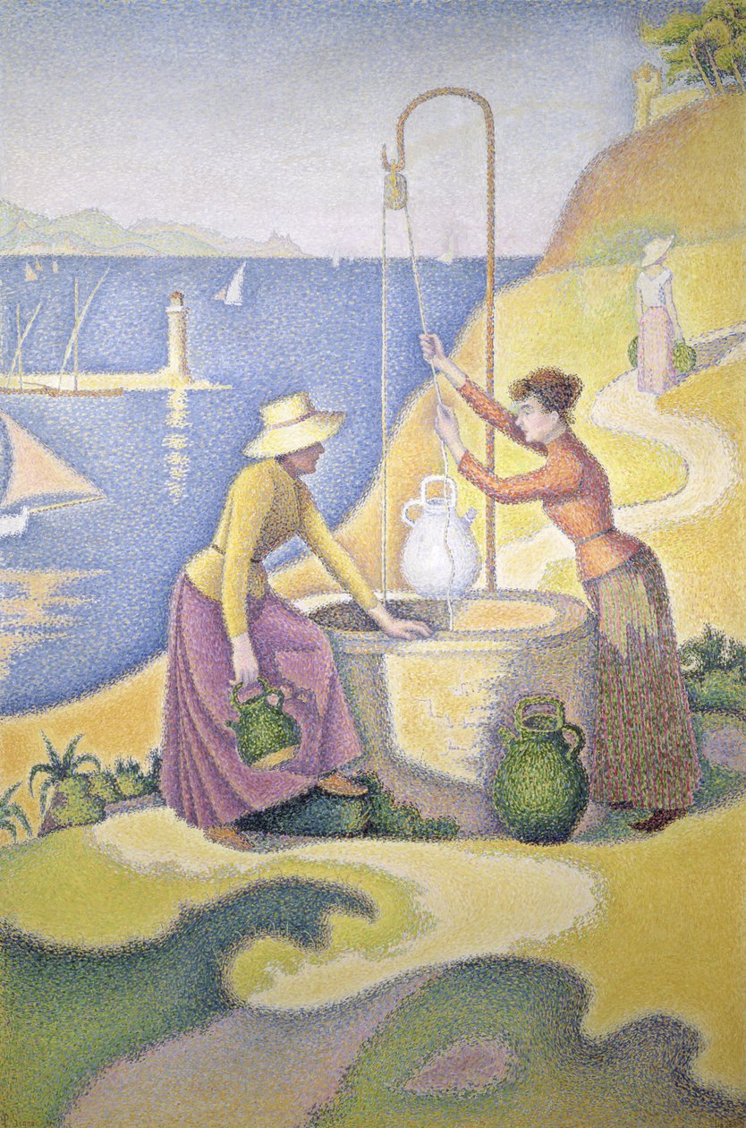 Unge kvinner i Provence ved brønnen av Paul Signac
