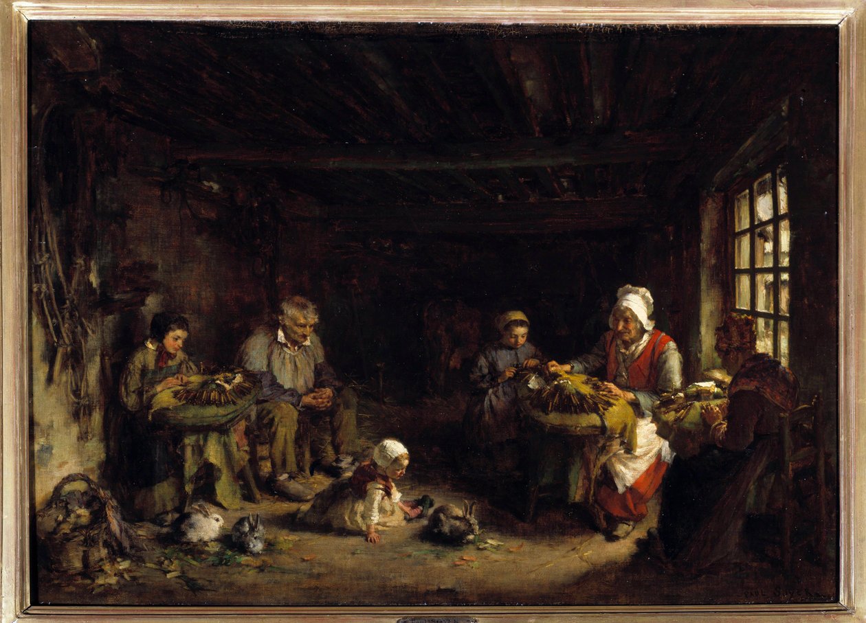 Blondemakere i Asnieres. Maleri av Paul Soyer (1823-1903). Paris, Museum of the Legion of Honor av Paul Soyer