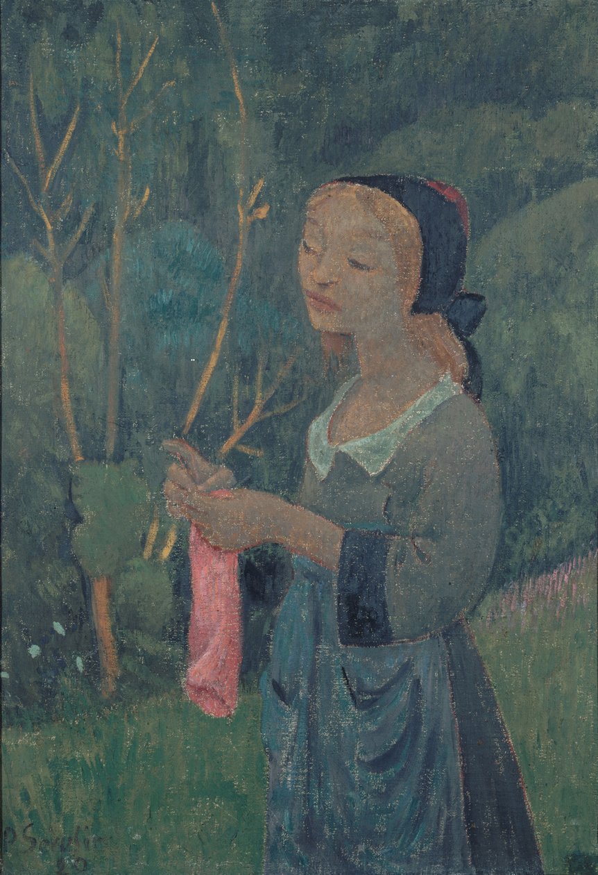 Jente med en rosa strømpe av Paul Sérusier