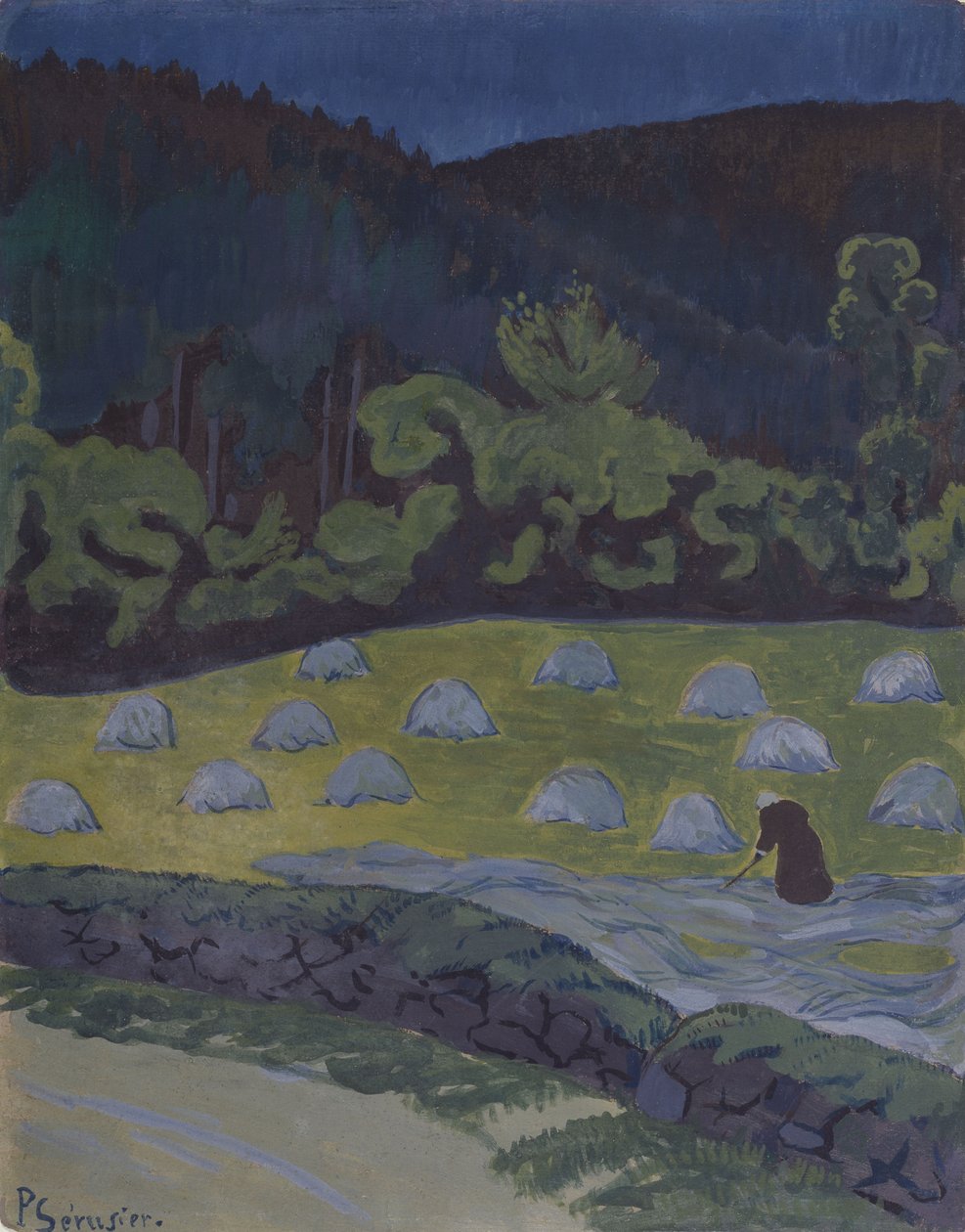 Høyproduksjon av Moonlight (akvarell) av Paul Sérusier